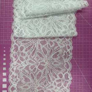 Encaje Elásticado Blanco Joha 18cm p/metro