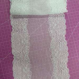 Encaje Elásticado Blanco Jara 18cm p/metro